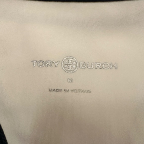 Tory Burch PERFORMANCE JERSEY RACERBACK TENNIS TANK - Snow White and Bourdeaux - Picture 4 of 5